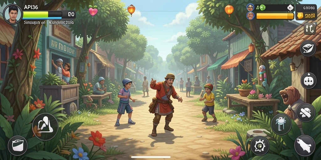 Tampilan menarik dari gameplay API36 yang menunjukkan interaksi karakter.