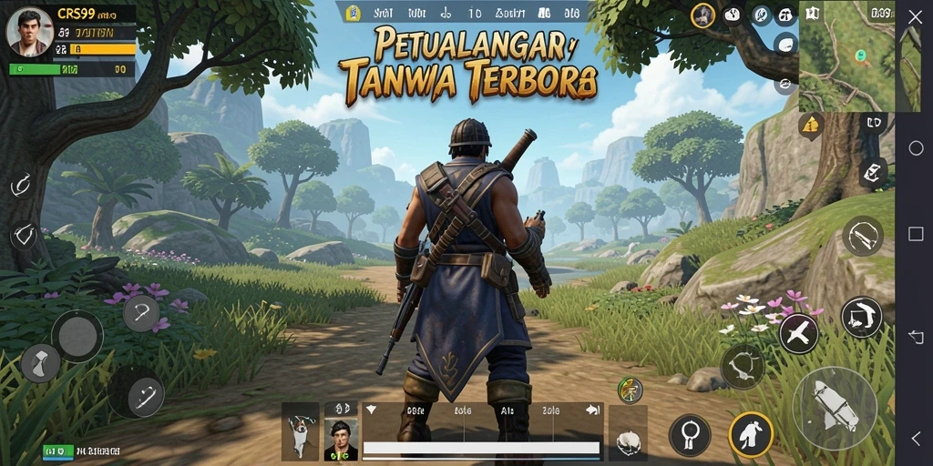 Tangkapan layar gameplay CRS99 yang menunjukkan dunia terbuka yang luas.