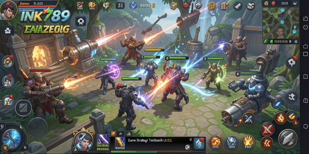 Tangkapan layar gameplay <strong>INK789</strong> yang menunjukkan aksi pertempuran strategis.