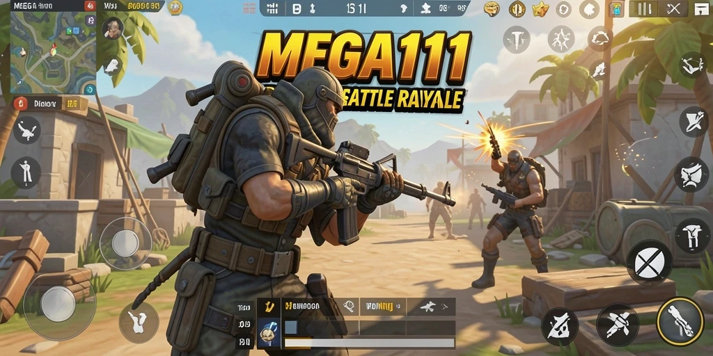 Tampak gameplay seru di arena Battle Royale MEGA111.