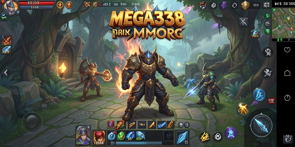 Tampilan gameplay menakjubkan dari MEGA338 dalam dunia MMORPG.