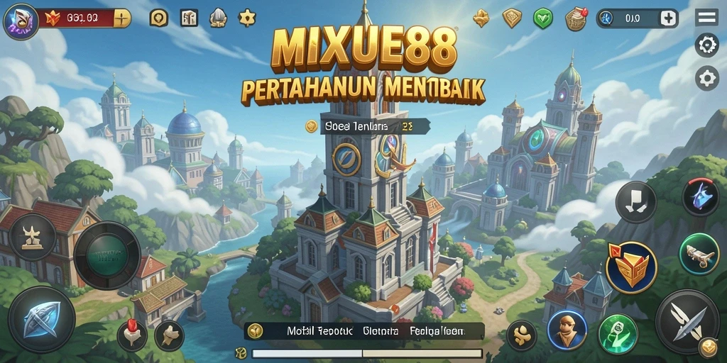 Tampilan gameplay menegangkan MIXUE88 dalam memasang menara untuk pertahanan