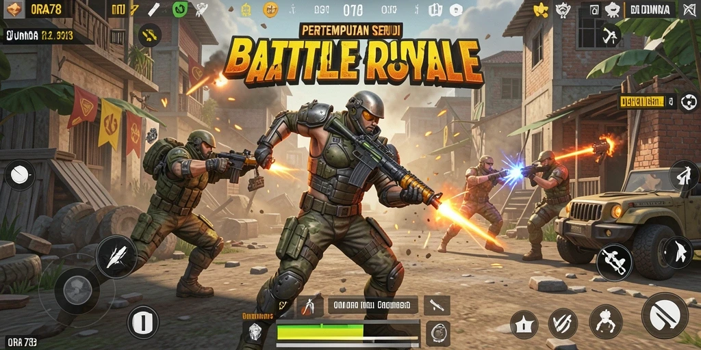 Tangkapan layar ORA78 menampilkan aksi mendebarkan dalam pertempuran Battle Royale.