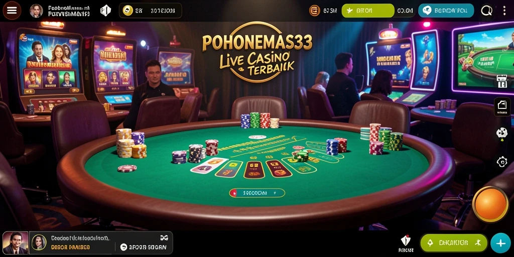Tampilan gameplay Live Casino yang mendebarkan dan interaktif di POHONEMAS33.