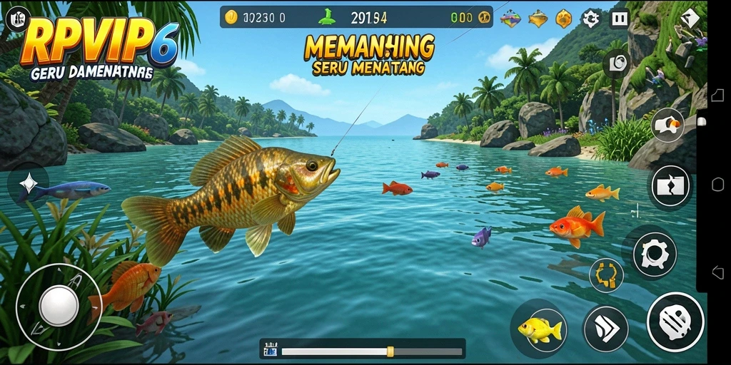 Gameplay seru memancing yang penuh tantangan dan keindahan alam.