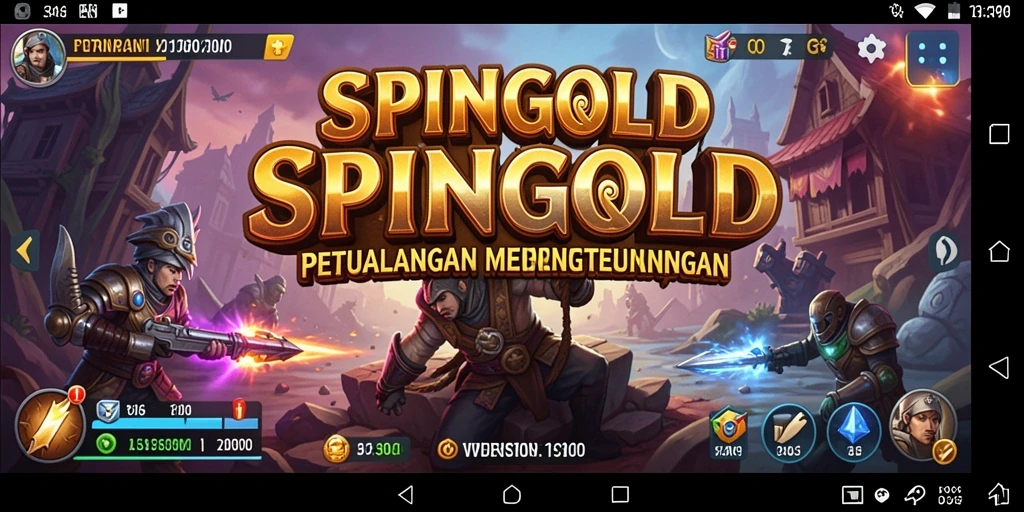 Tampilan gameplay SPINGOLD yang menegangkan dan penuh aksi petualangan.